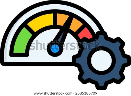 Performance Icon Lineal Color Vector Illustration