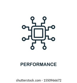 Performance icon outline style. Thin line creative Performance icon for logo, graphic design and more.