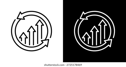 Conjunto de iconos de rendimiento. Diseño De Línea Limpia Con Versiones Claras Y Oscuras Para Un Uso Versátil