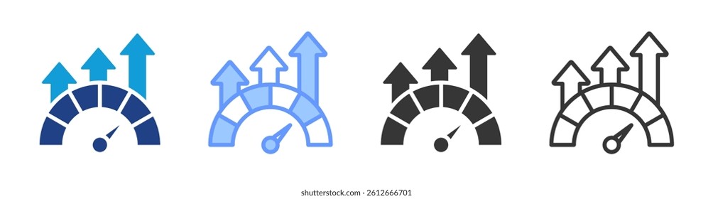 Performance icon set multiple style collection