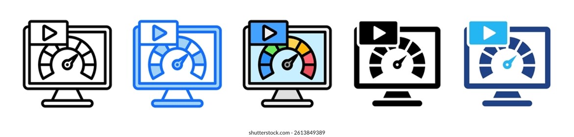 Performance Icon Set Multiple Style Collection