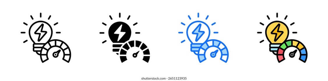 Performance Icon Set Multiple Style Collection