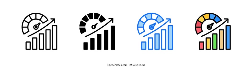 Ícone de Desempenho Definir Coleção de Vários Estilos