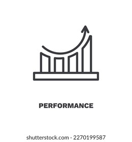 performance icon. Thin line performance icon from marketing collection. Outline vector isolated on white background. Editable performance symbol can be used web and mobile