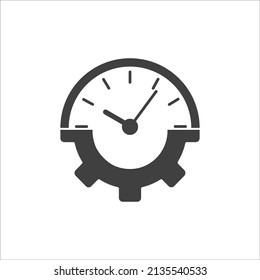 Performance icon vector. clock and gear. EPS 10