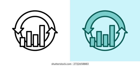 Icono de rendimiento Ilustración vectorial de whitegreen