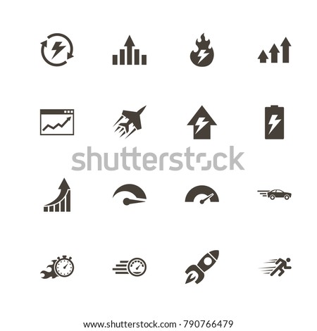 Performance icons. Perfect black pictogram on white background. Flat simple vector icon.