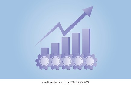 Performance icons from the Project Management.on blue background.Vector Design Illustration.