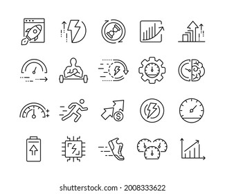 Performance Icons - Vector Line Icons. Editable Stroke. Vector Graphic