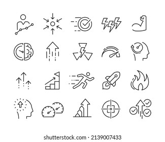 Performance Icons - Vector Line. Editable Stroke. 