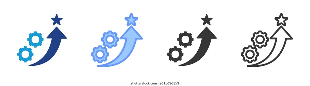 Performance Improvement icon set multiple style collection