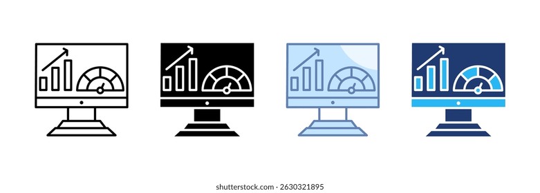 Performance Improvement Icon Set Multiple Style Collection