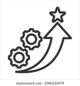 Performance Improvement Outline Icon Vector Illustration