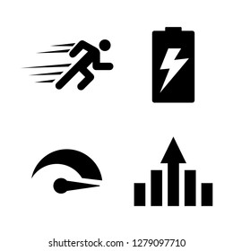 Performance, Improvement. Simple Related Vector Icons Set for Video, Mobile Apps, Web Sites, Print Projects and Your Design. Performance, Improvement icon Black Flat Illustration on White Background.