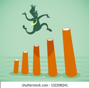 Performance improvement. Vector illustration on a background