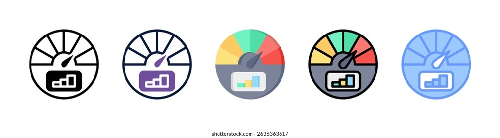 Performance Indicator Icon Element For Design And Vector