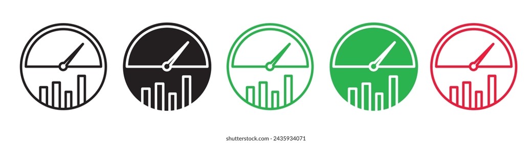 Performance indicator icon line art vector