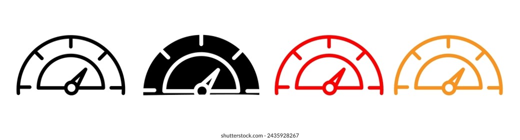 Performance indicator icon logo set vector