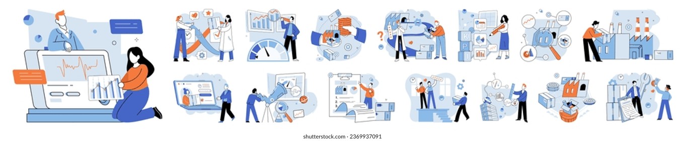 Performance indicator. Vector illustration. Measuring performance accurately requires reliable data Achieving objectives is measure performance success Performance evaluation involves analyzing key