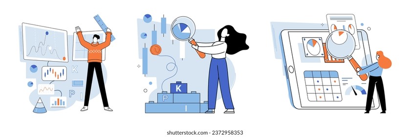 Performance indicator. Vector illustration. Measuring progress against key performance indicators is essential Accurate information is necessary for performance evaluation The performance indicator