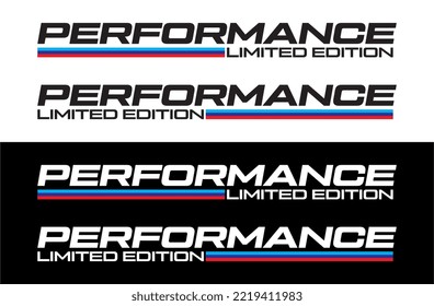 Performance Limited Edition Logo Vector Car Decal Sticker, Symbol Sport Logo