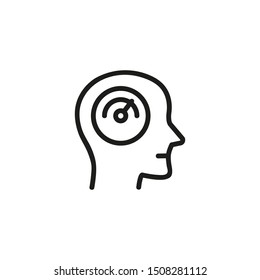 Performance line icon. Mind, measurement, arrow. Efficiency concept. Vector illustration can be used for topics like productivity, efficiency, planning