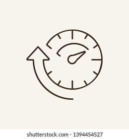 Performance line icon. Tachometer, vehicle, maximum. Indicator concept. Can be used for topics like test drive, speed, dashboard