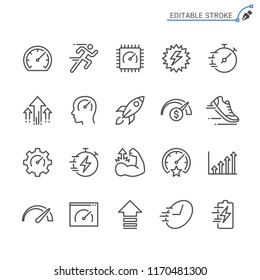 Performance line icons. Editable stroke. Pixel perfect.