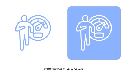 Línea de rendimientoIlustración de color de dos tonos e icono de fondo contrastante