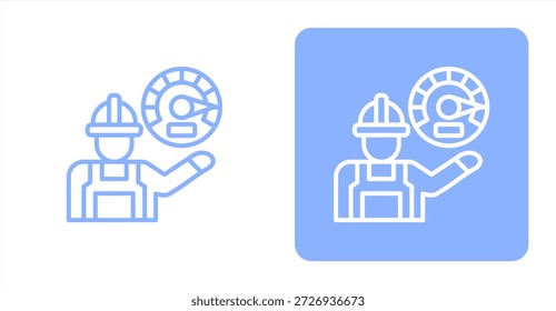 Línea de rendimientoIlustración de color de dos tonos e icono de fondo contrastante