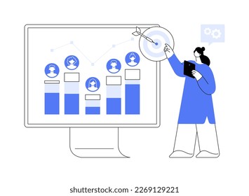 Performance management abstract concept vector illustration. Human resource discipline, HR management software, employee productivity, performance tracking, efficiency control abstract metaphor.