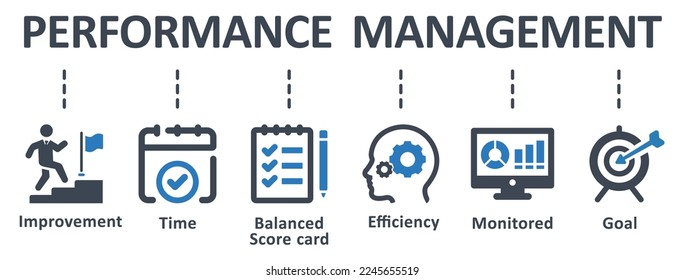 Performance Management icon - vector illustration . performance, management, improvement, balanced scorecard, scope, efficiency, goal, infographic, template, concept,banner, icon set, icons .