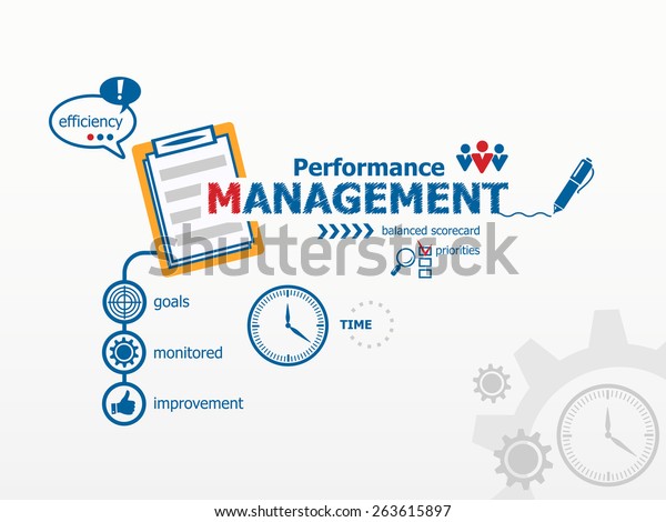 Performance Management Notebook Hand Writing Performance Stock Vector ...