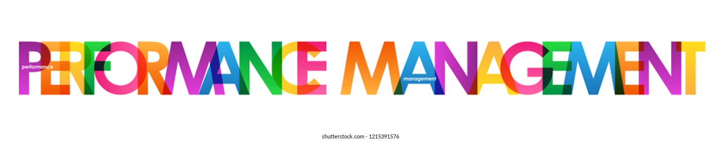 PERFORMANCE MANAGEMENT rainbow letters banner