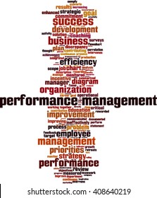 Performance management word cloud concept. Vector illustration