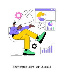 Performance marketing abstract concept vector illustration. Digital marketing strategy, performance advertising campaign, agency website, UI element, menu bar design, landing abstract metaphor.