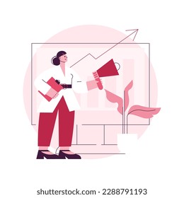 Performance marketing abstract concept vector illustration. Digital marketing strategy, performance advertising campaign, agency website, UI element, menu bar design, landing abstract metaphor.