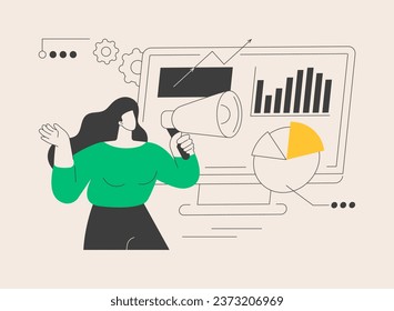 Performance marketing abstract concept vector illustration. Digital marketing strategy, performance advertising campaign, agency website, UI element, menu bar design, landing abstract metaphor.