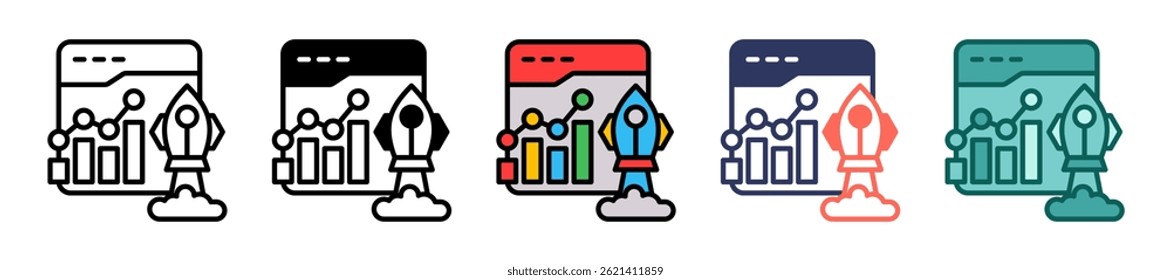 Performance Marketing Icon Multiple Vector Illustration