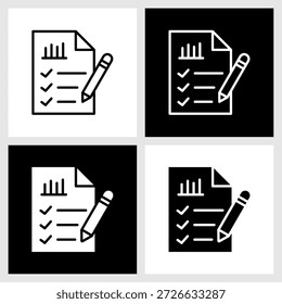 Icono de medida de rendimiento con fondo blanco y negro