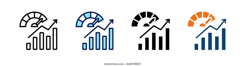Leistungsmessung alles in einem Symbol Multi Styles Vektor Set