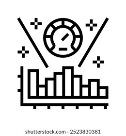 Leistungsmessung Business Process Line Icon Vektor. Leistungsmessung Geschäftsablaufzeichen. isoliertes Kontursymbol, schwarze Illustration