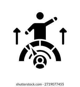 Ilustración vectorial de glifos de iconos de medición de rendimiento