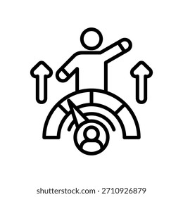 Ilustración vectorial de línea de íconos de medición de rendimiento