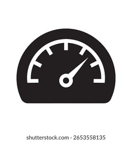 Icono de medición de rendimiento con velocímetro para la optimización de la velocidad y el seguimiento de la eficacia y el progreso de un Vector de proyecto Icono de glifo sólido