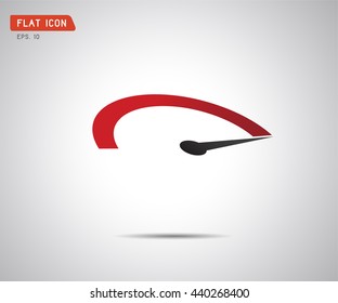 Performance measurement. Speedometer Icon Vector, logo illustration