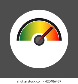 Performance Meter, Flat Design Vector illustration