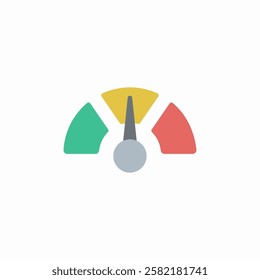 Performance Meter Gauge with Color Indicators Vector