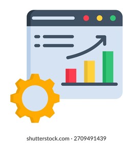 Performance Metric Icon Flat Style Vector Illustration