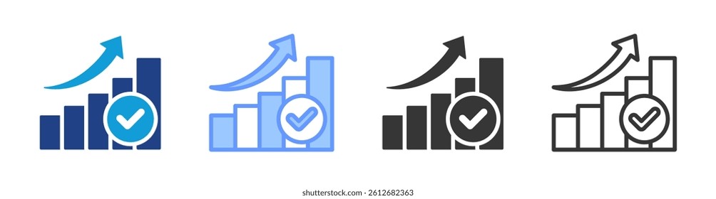 Performance Metric icon set multiple style collection